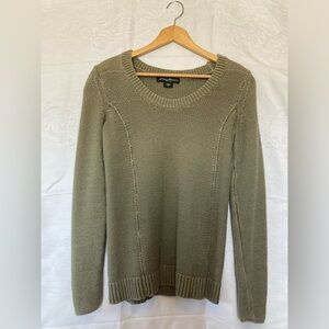 Eddie Bauer Size XS Cotton Green Sweater Fisherman Classic Knit